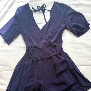 Navy Wrap-Style Romper